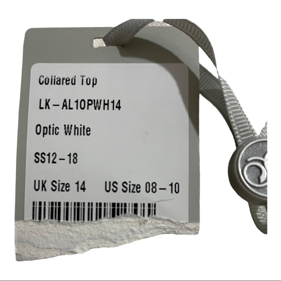 Pure collection collared white short sleeve knit top. Size 8/10 cotton - Picture 11 of 12